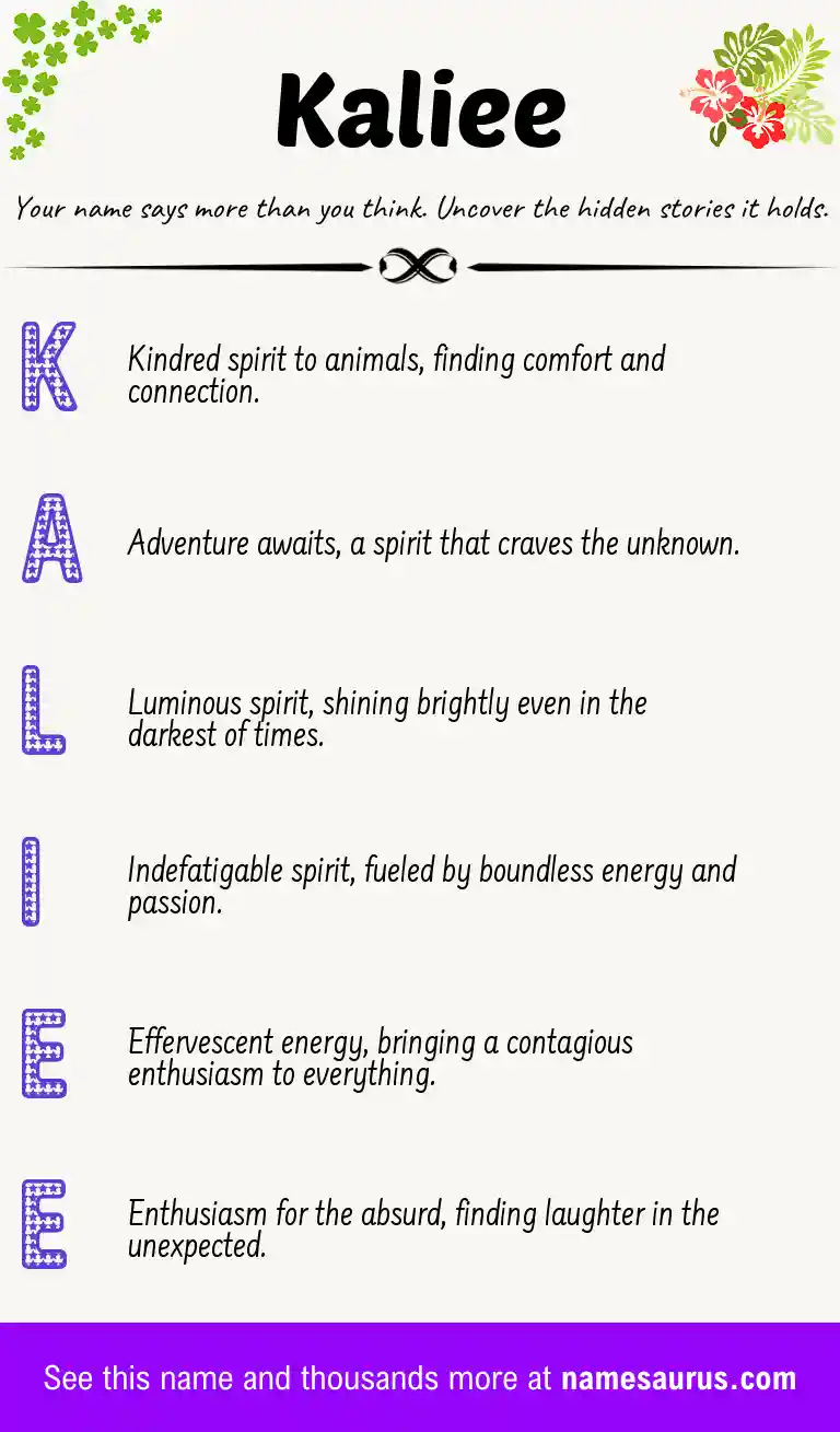 Acrostic poem about Kaliee.