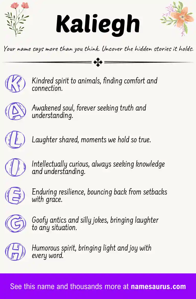 Acrostic poem about Kaliegh.