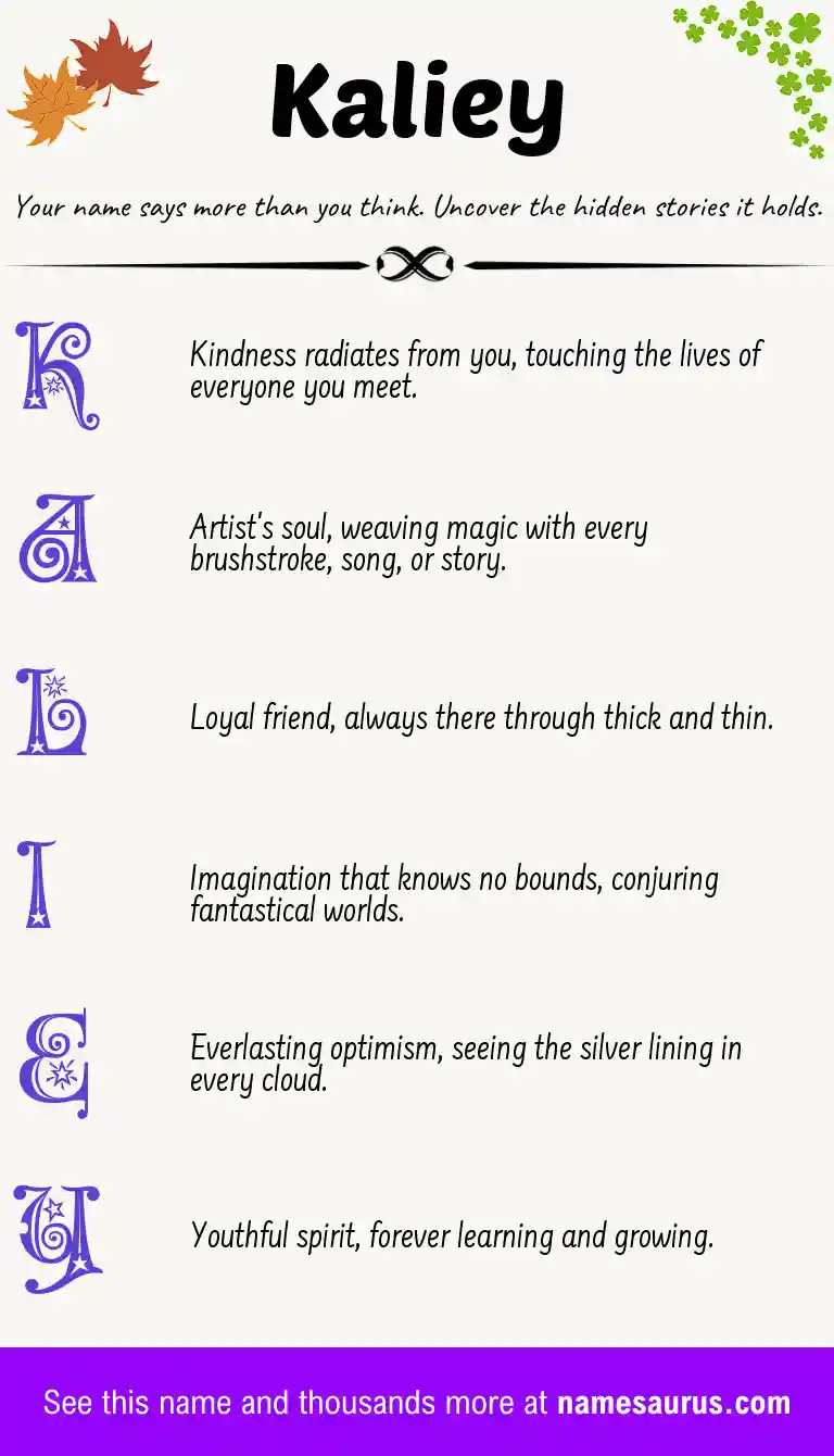 Acrostic poem about Kaliey.