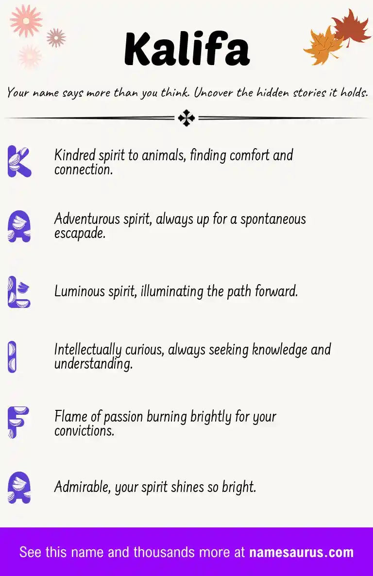 Acrostic poem about Kalifa.