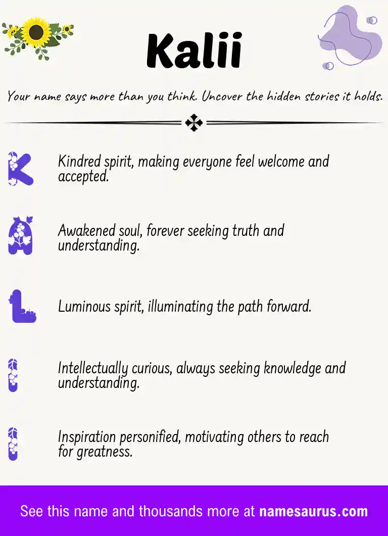 Acrostic poem about Kalii.