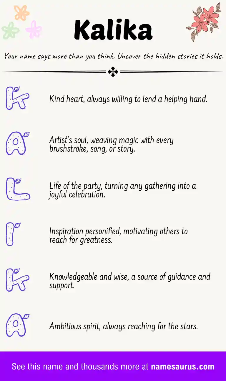 Acrostic poem about Kalika.
