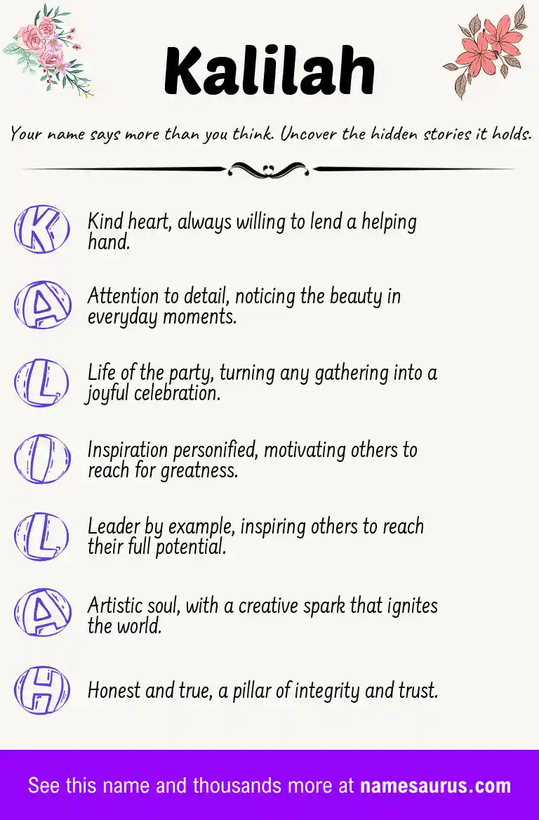 Acrostic poem about Kalilah.