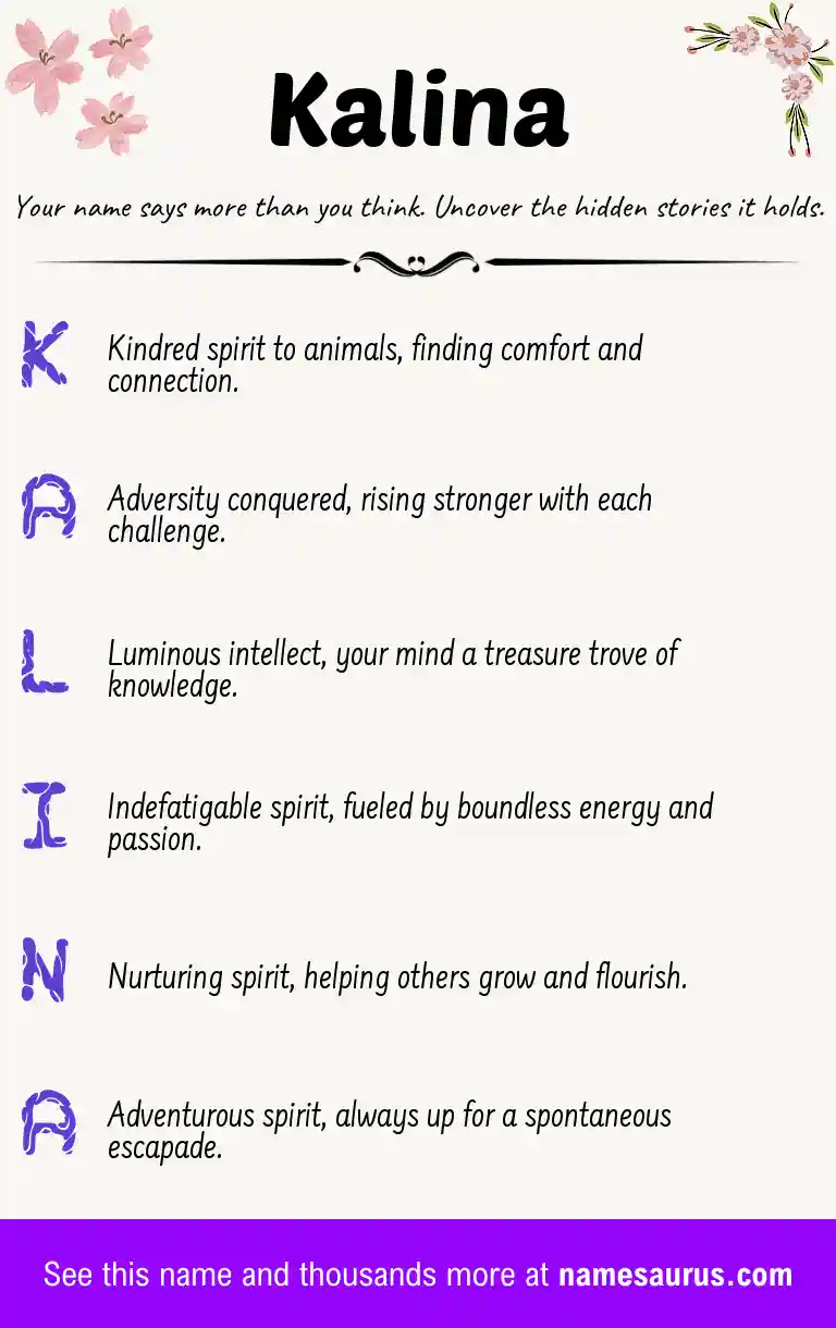Acrostic poem about Kalina.