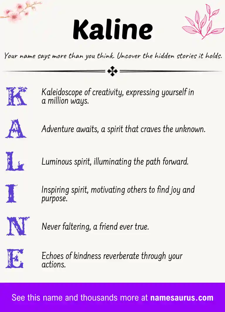 Acrostic poem about Kaline.