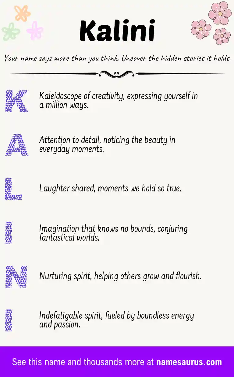 Acrostic poem about Kalini.