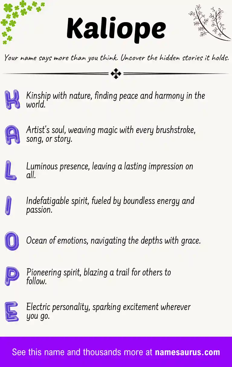 Acrostic poem about Kaliope.