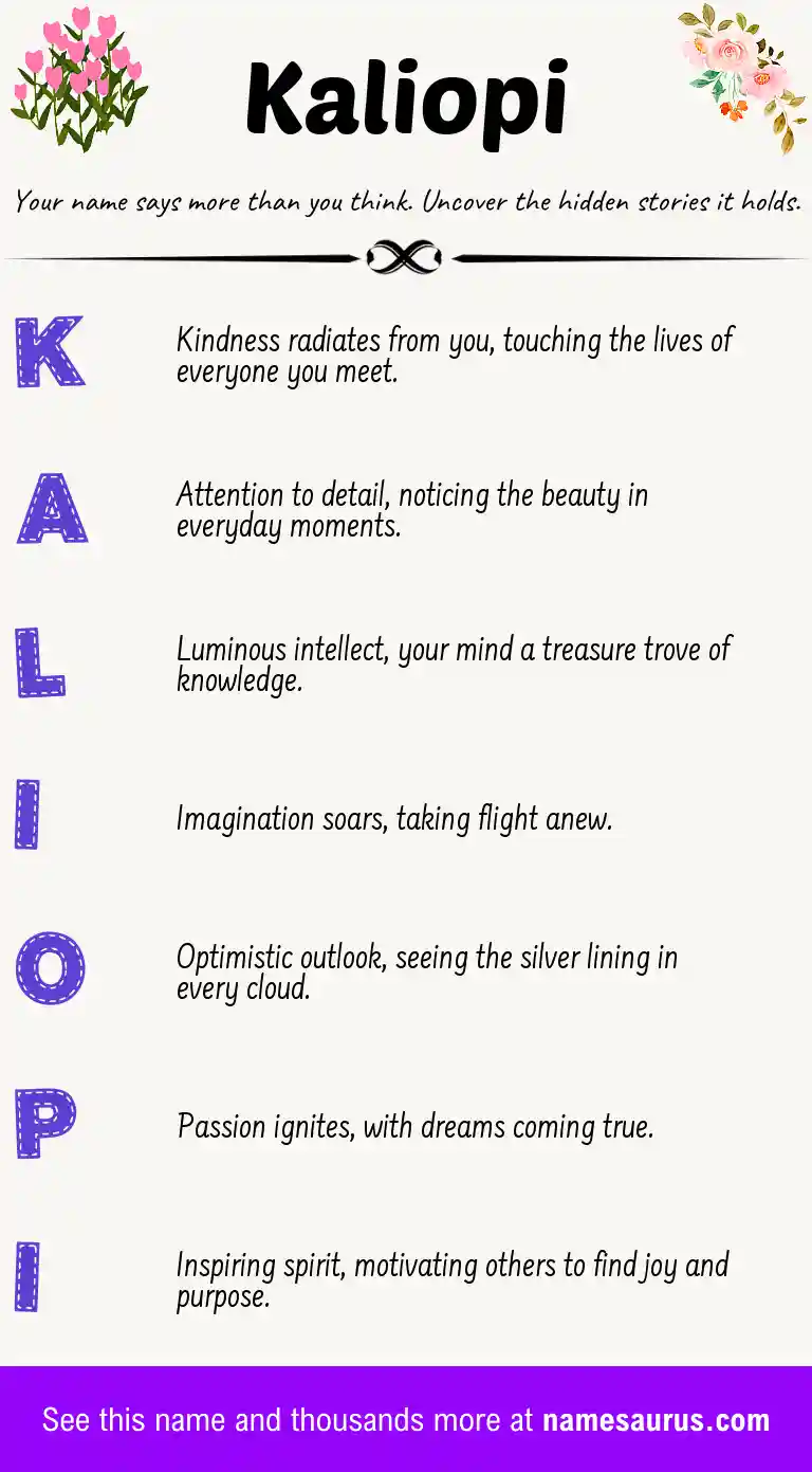 Acrostic poem about Kaliopi.