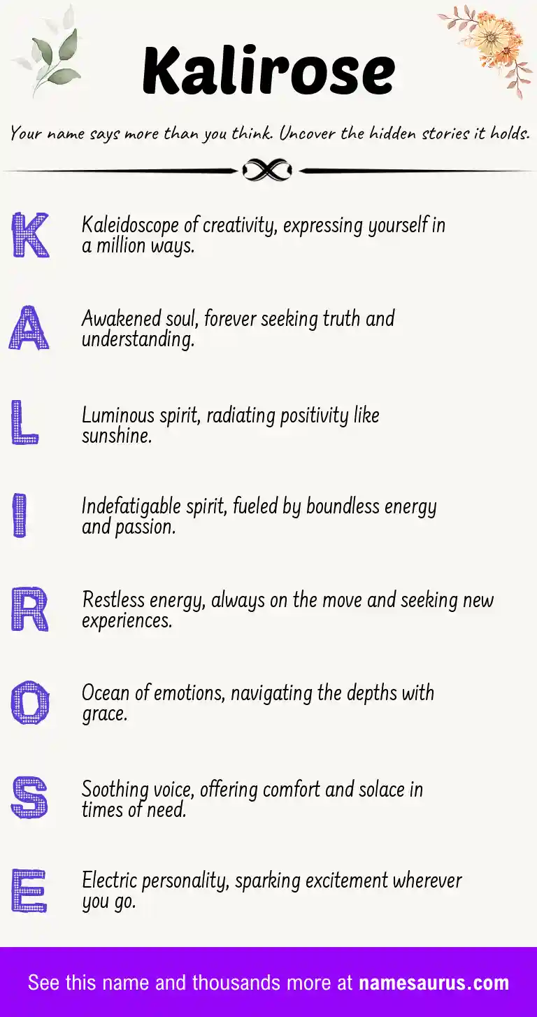 Acrostic poem about Kalirose.