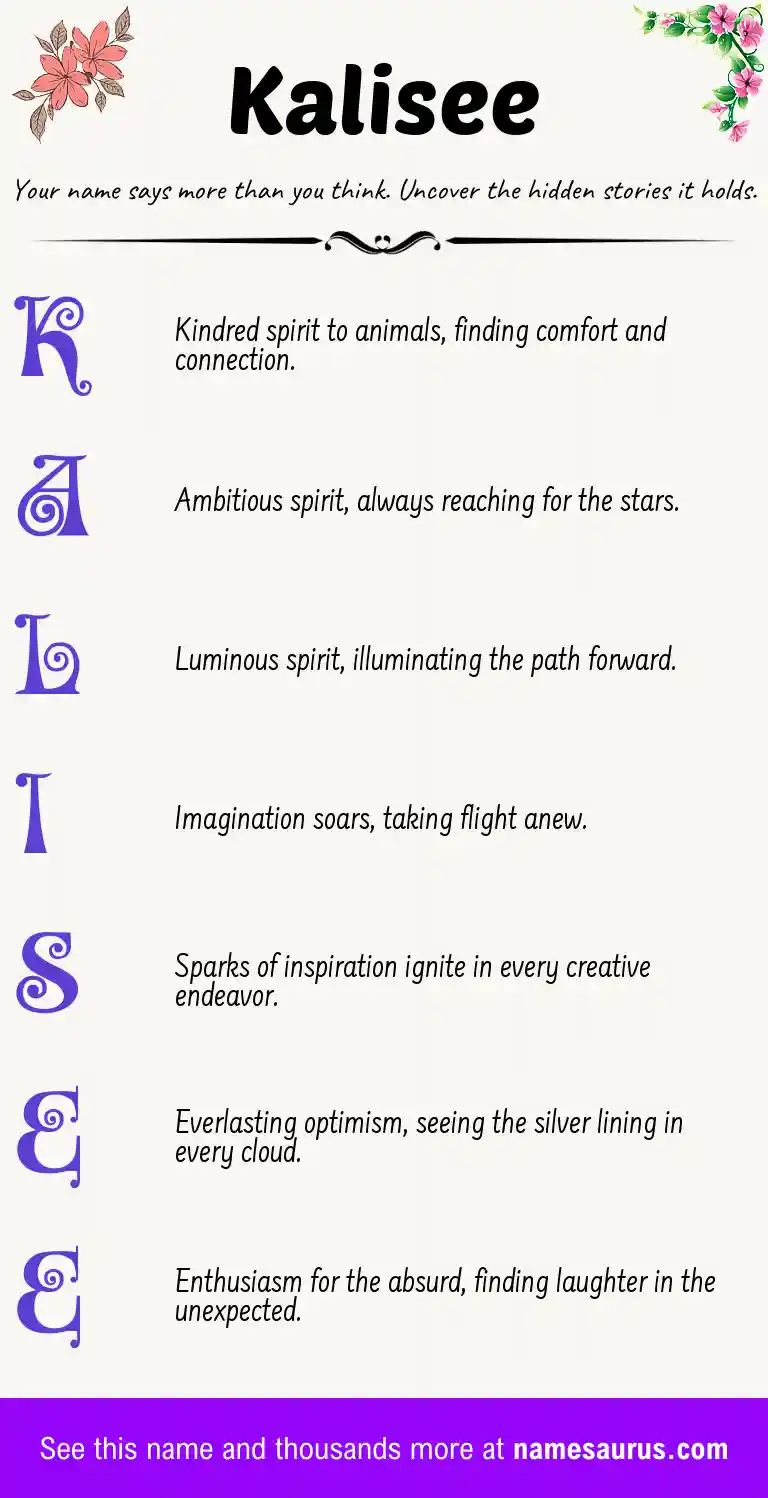 Acrostic poem about Kalisee.