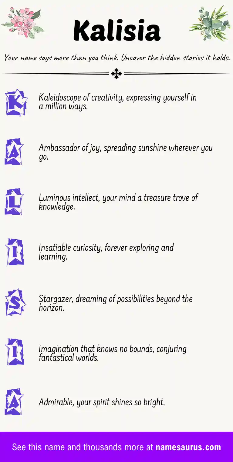Acrostic poem about Kalisia.