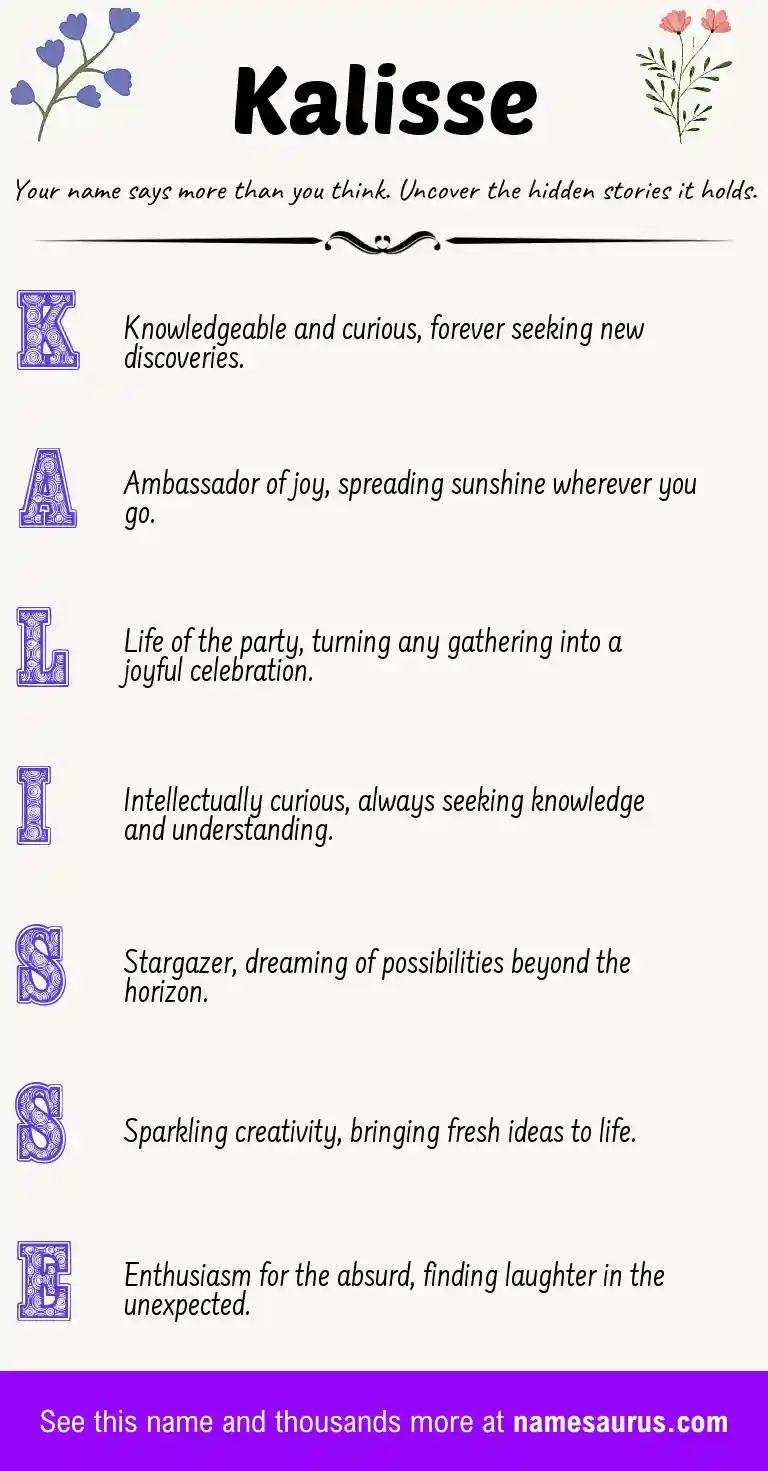 Acrostic poem about Kalisse.