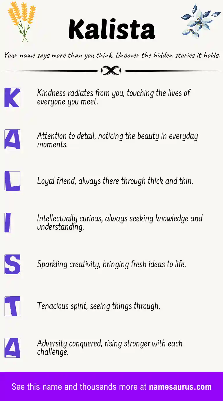 Acrostic poem about Kalista.