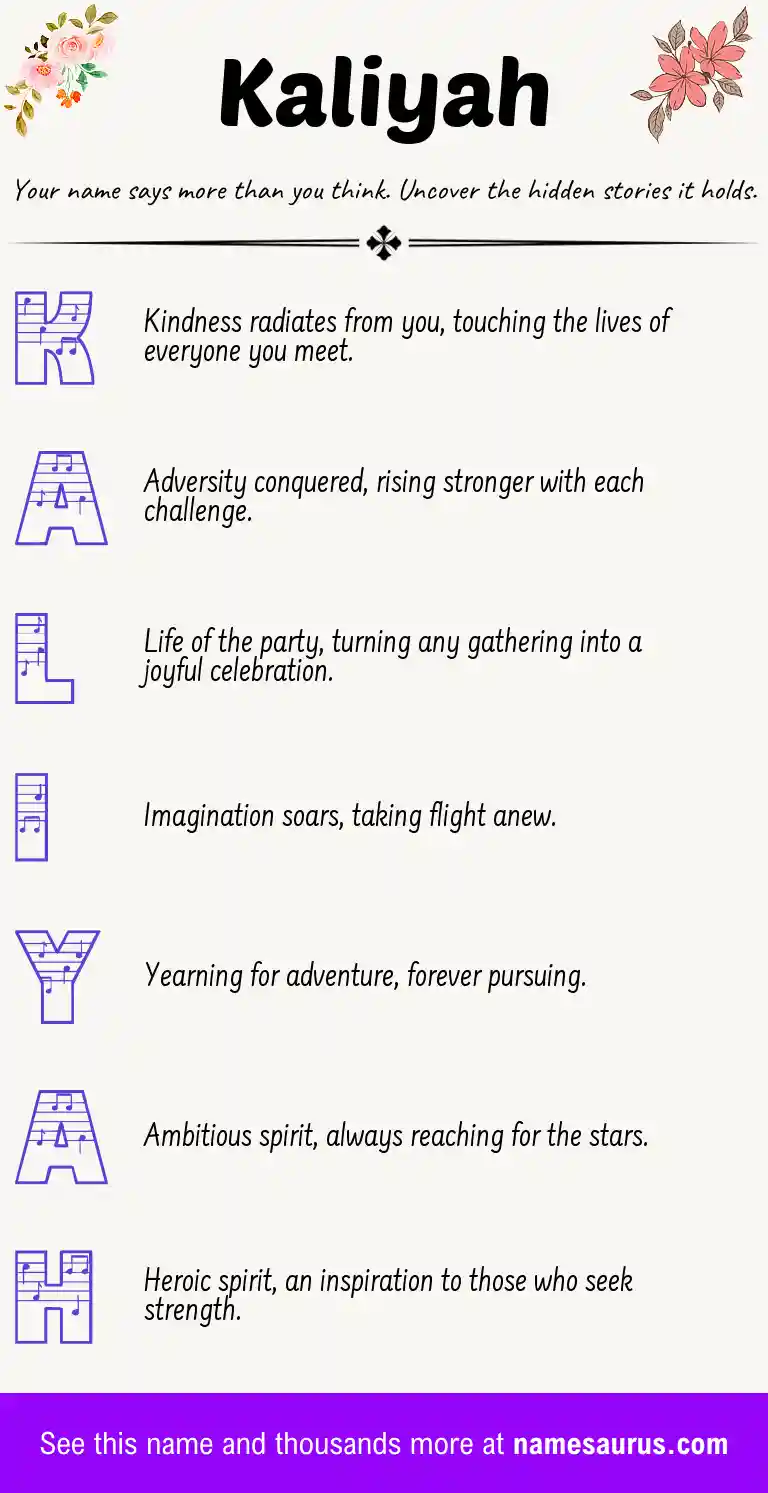 Acrostic poem about Kaliyah.