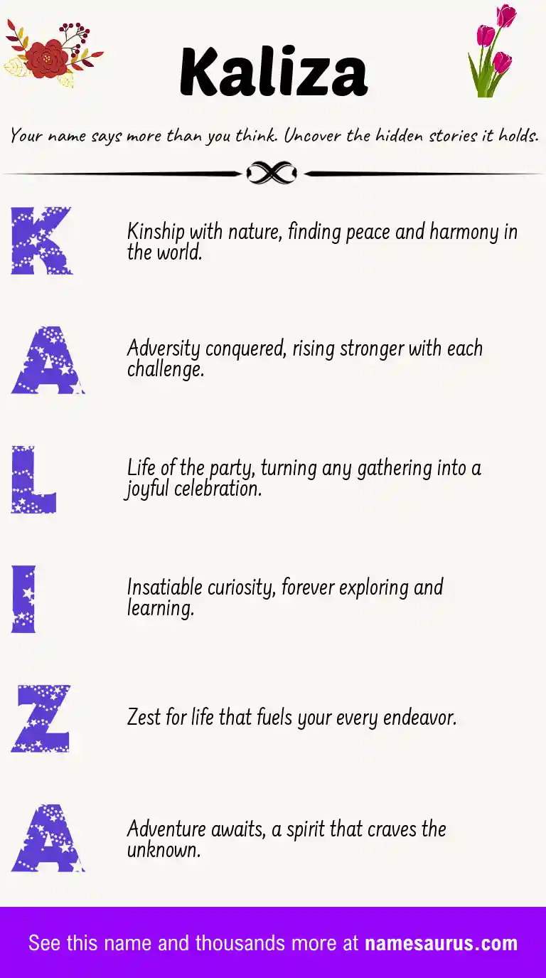 Acrostic poem about Kaliza.