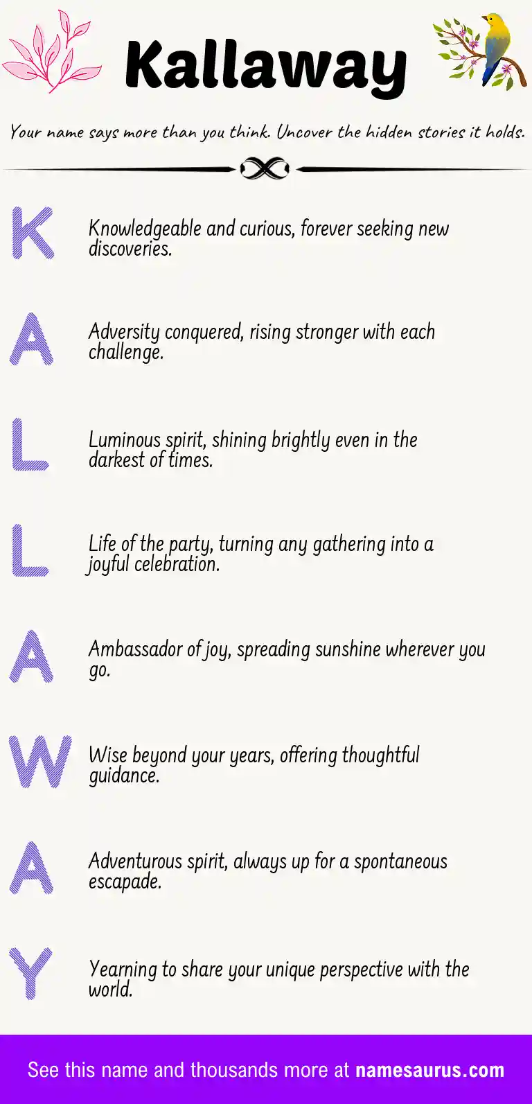 Acrostic poem about Kallaway.