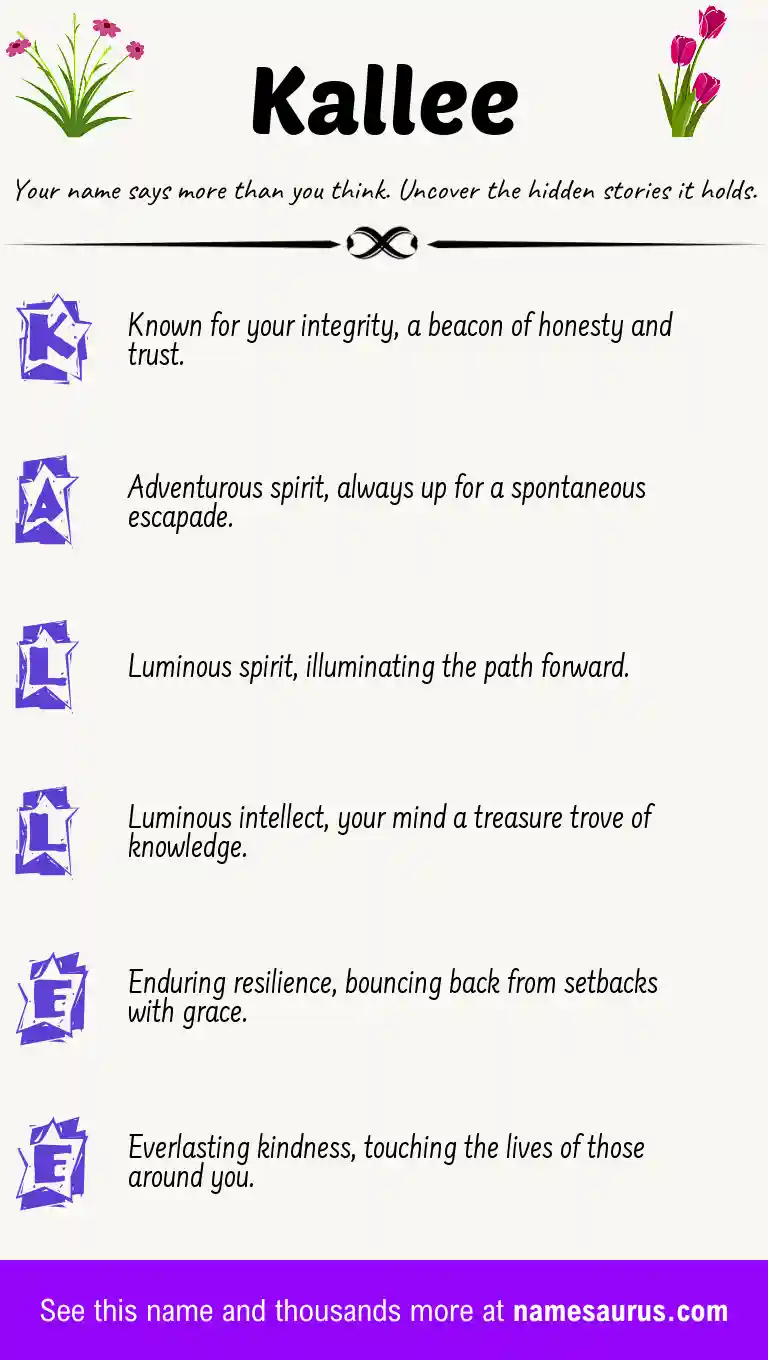 Acrostic poem about Kallee.