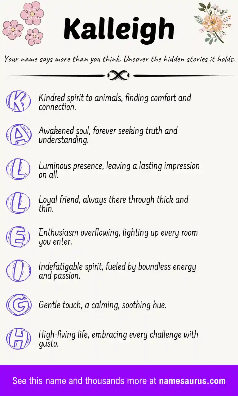 Acrostic poem about Kalleigh.