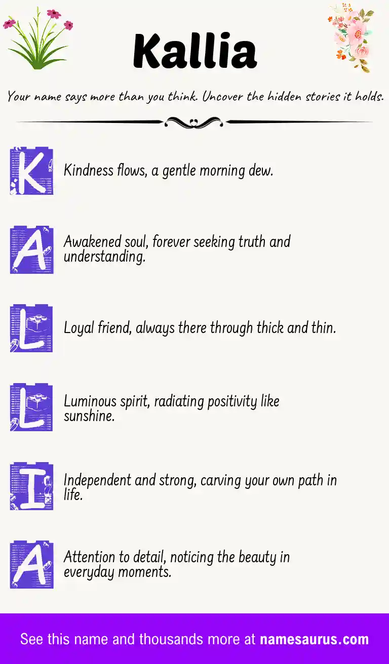 Acrostic poem about Kallia.