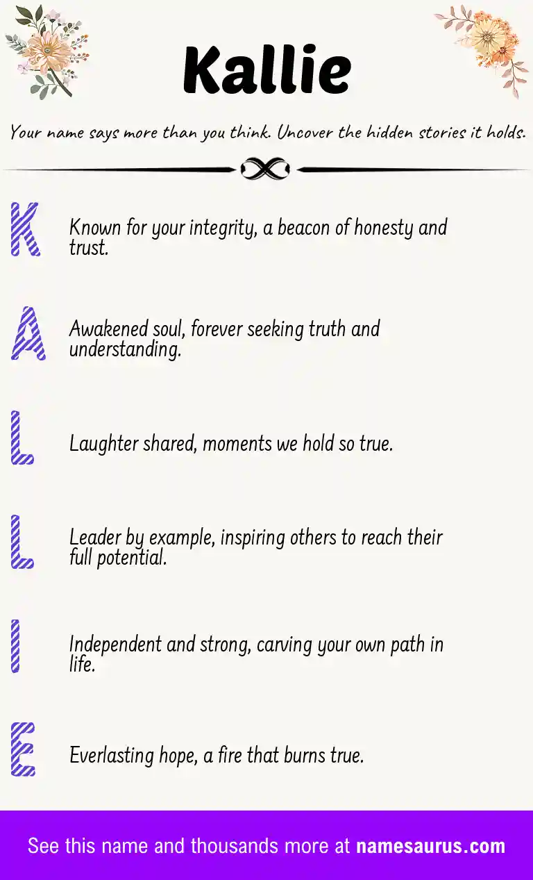 Acrostic poem about Kallie.