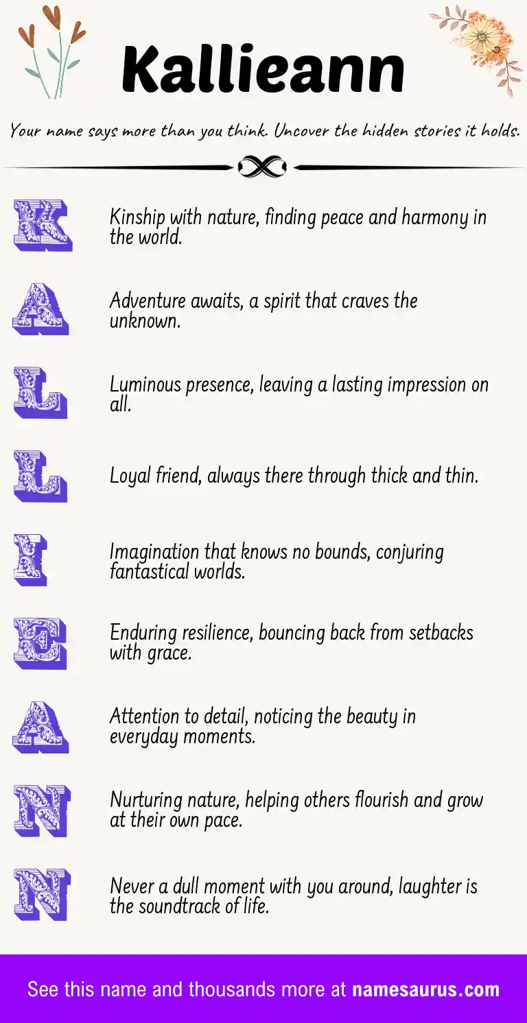 Acrostic poem about Kallieann.