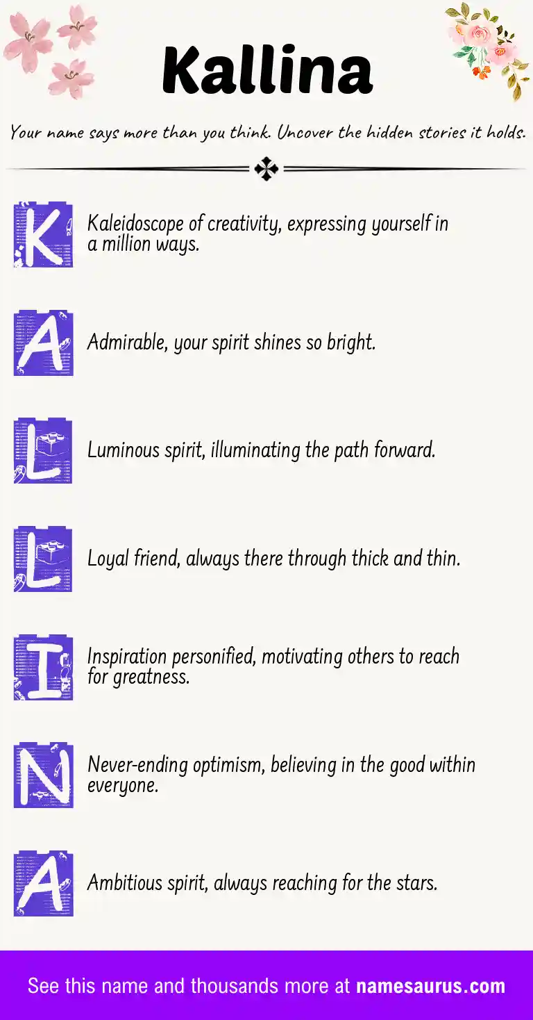Acrostic poem about Kallina.