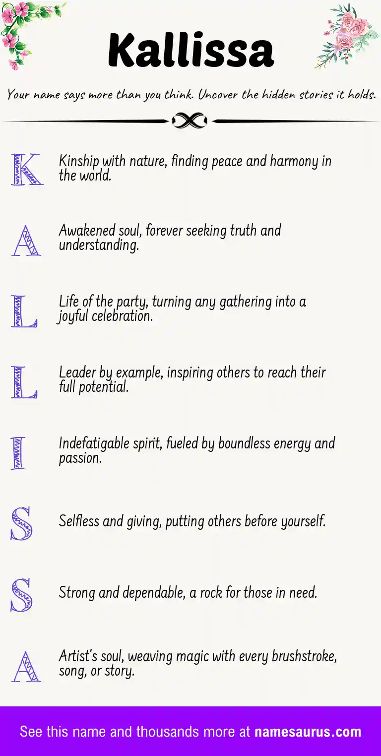 Acrostic poem about Kallissa.
