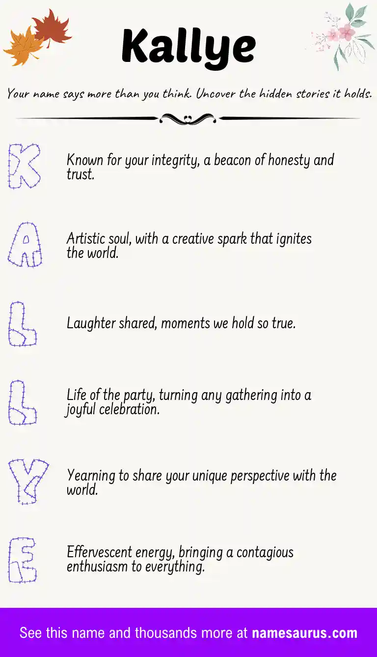 Acrostic poem about Kallye.