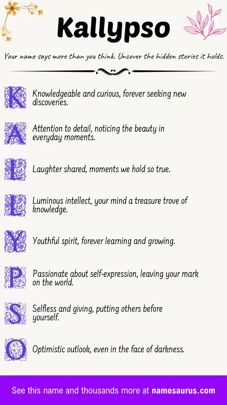 Acrostic poem about Kallypso.