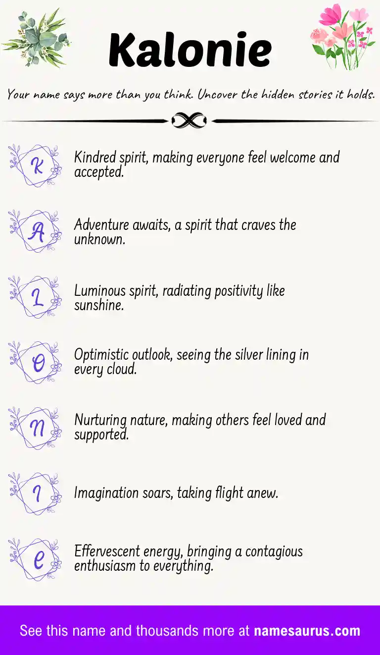 Acrostic poem about Kalonie.