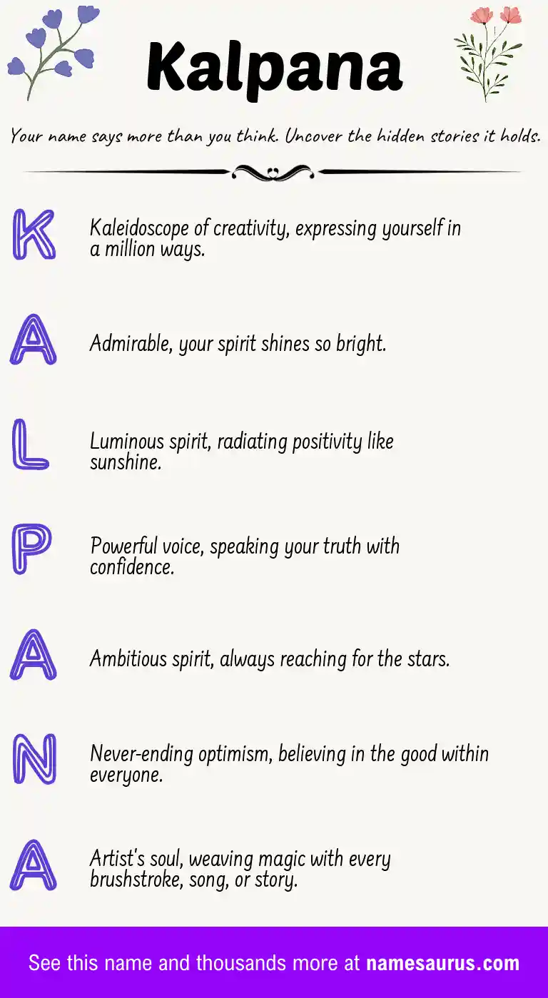 Acrostic poem about Kalpana.