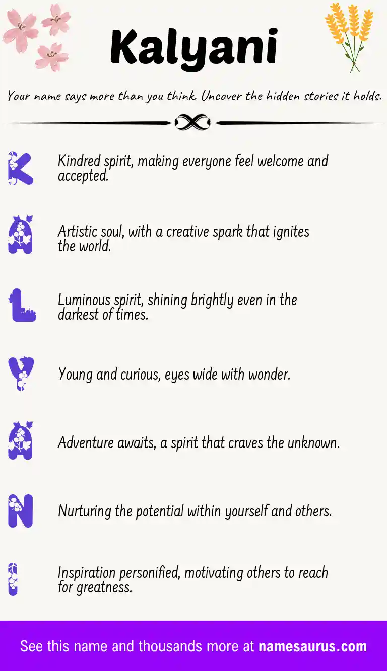 Acrostic poem about Kalyani.