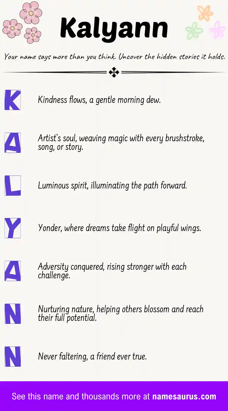Acrostic poem about Kalyann.