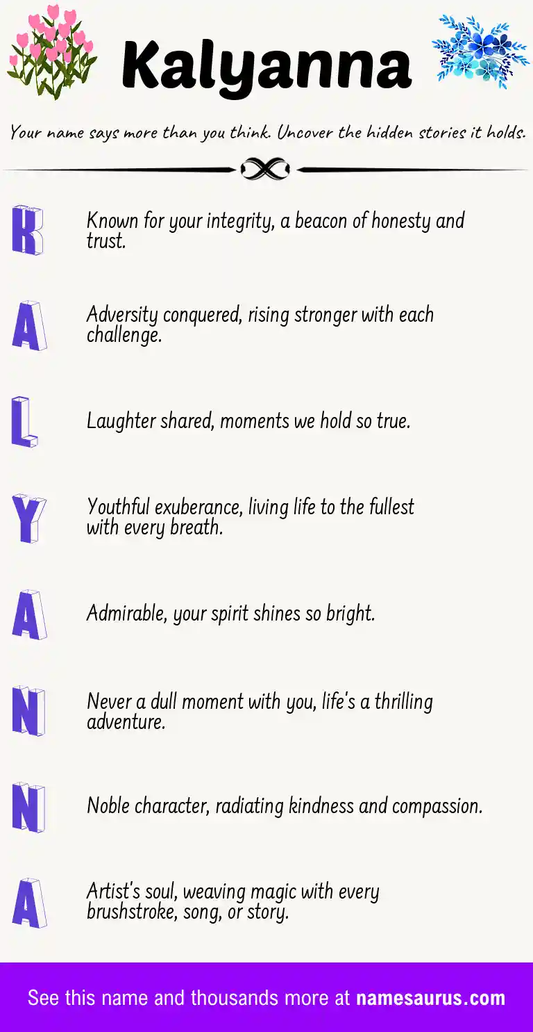 Acrostic poem about Kalyanna.