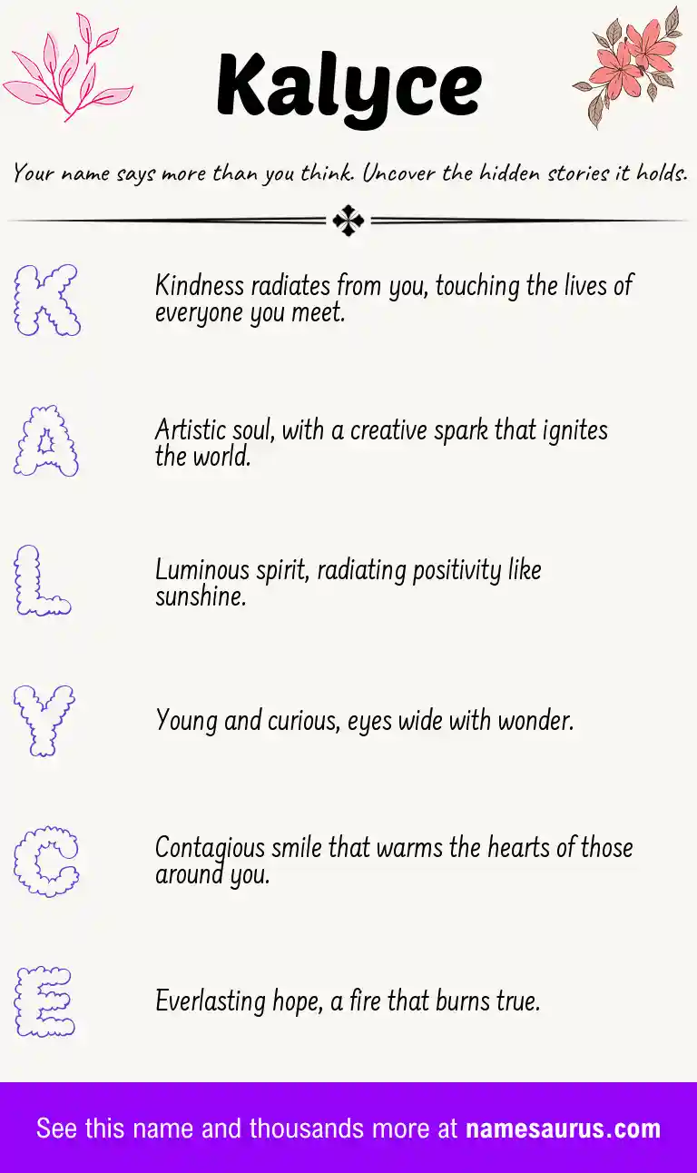 Acrostic poem about Kalyce.