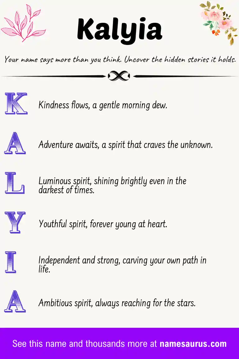 Acrostic poem about Kalyia.