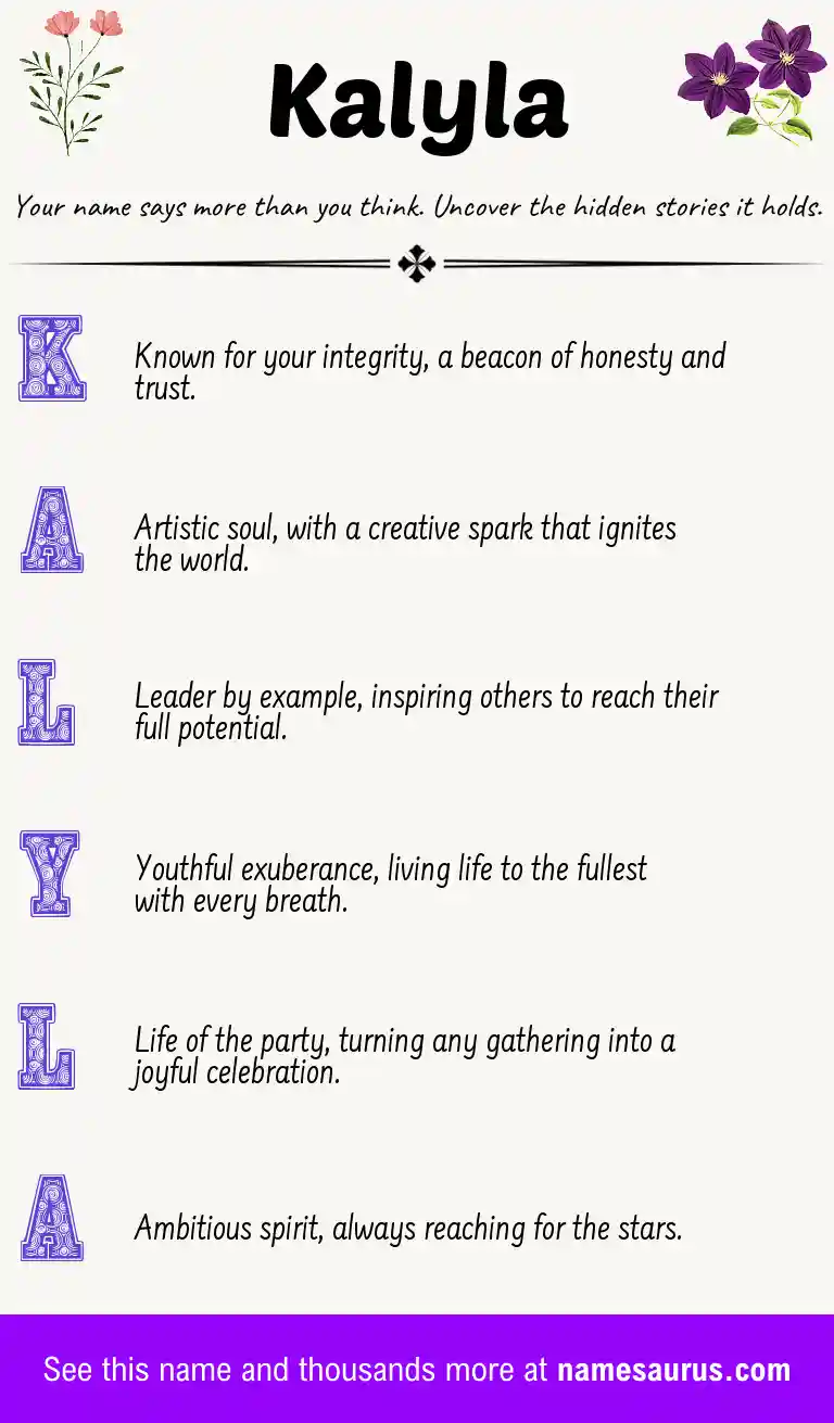 Acrostic poem about Kalyla.