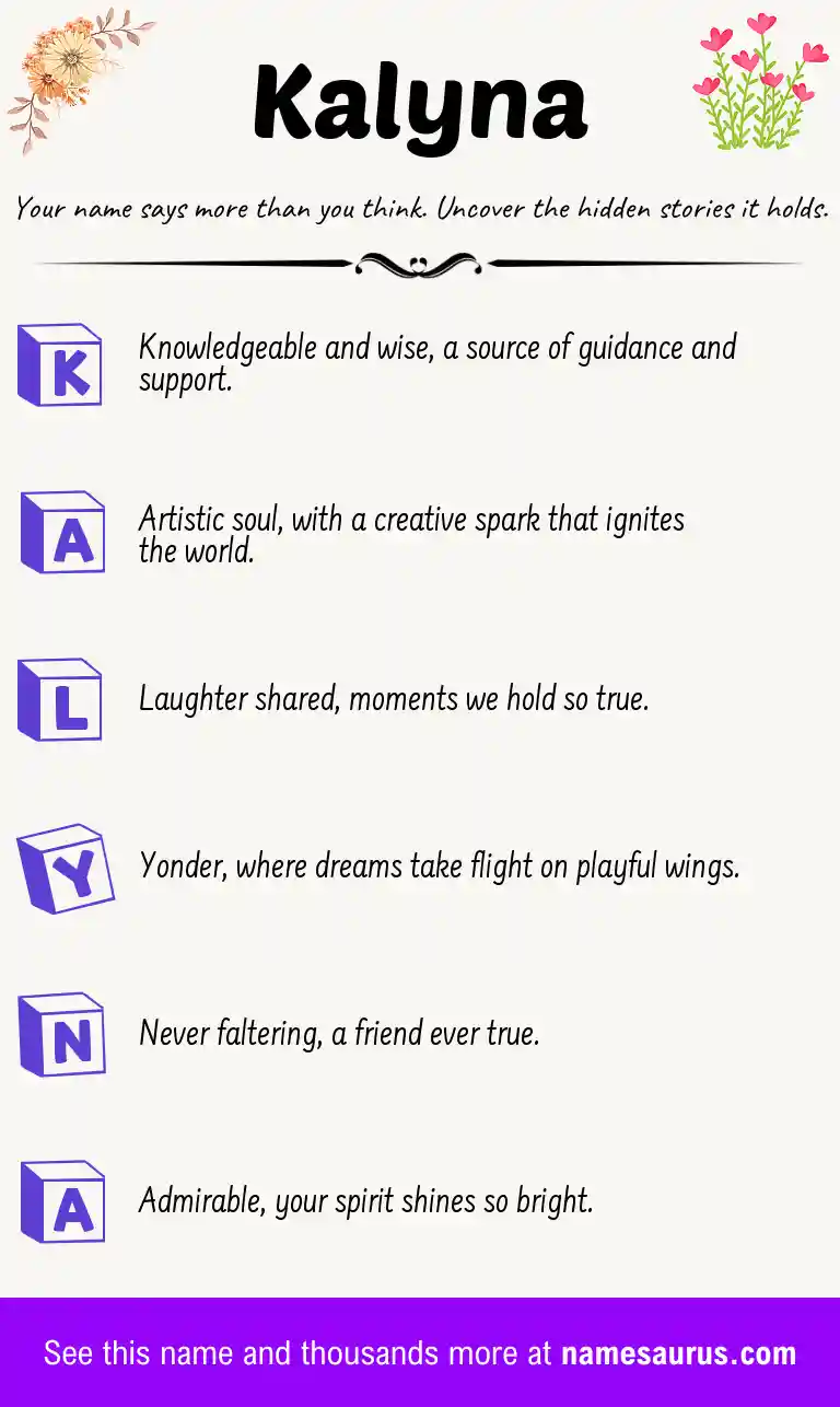 Acrostic poem about Kalyna.