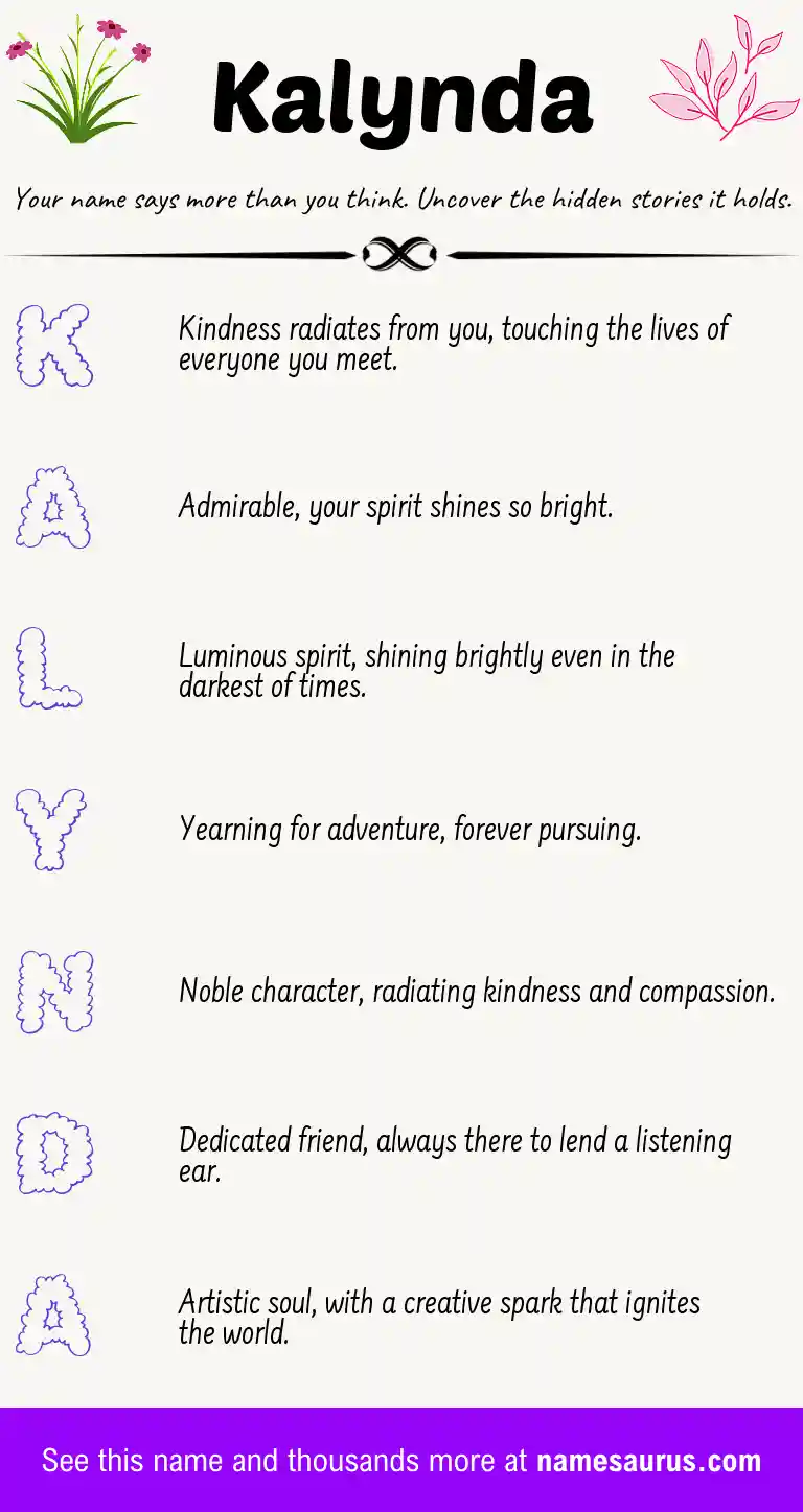 Acrostic poem about Kalynda.