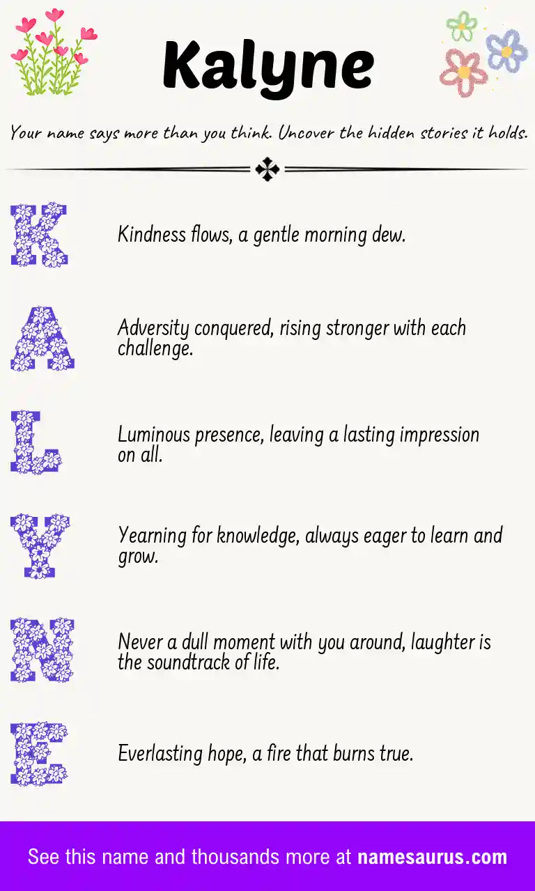 Acrostic poem about Kalyne.