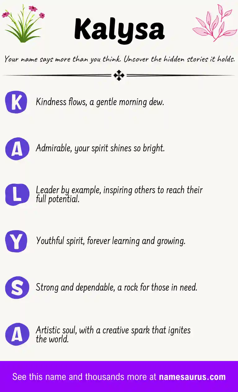 Acrostic poem about Kalysa.