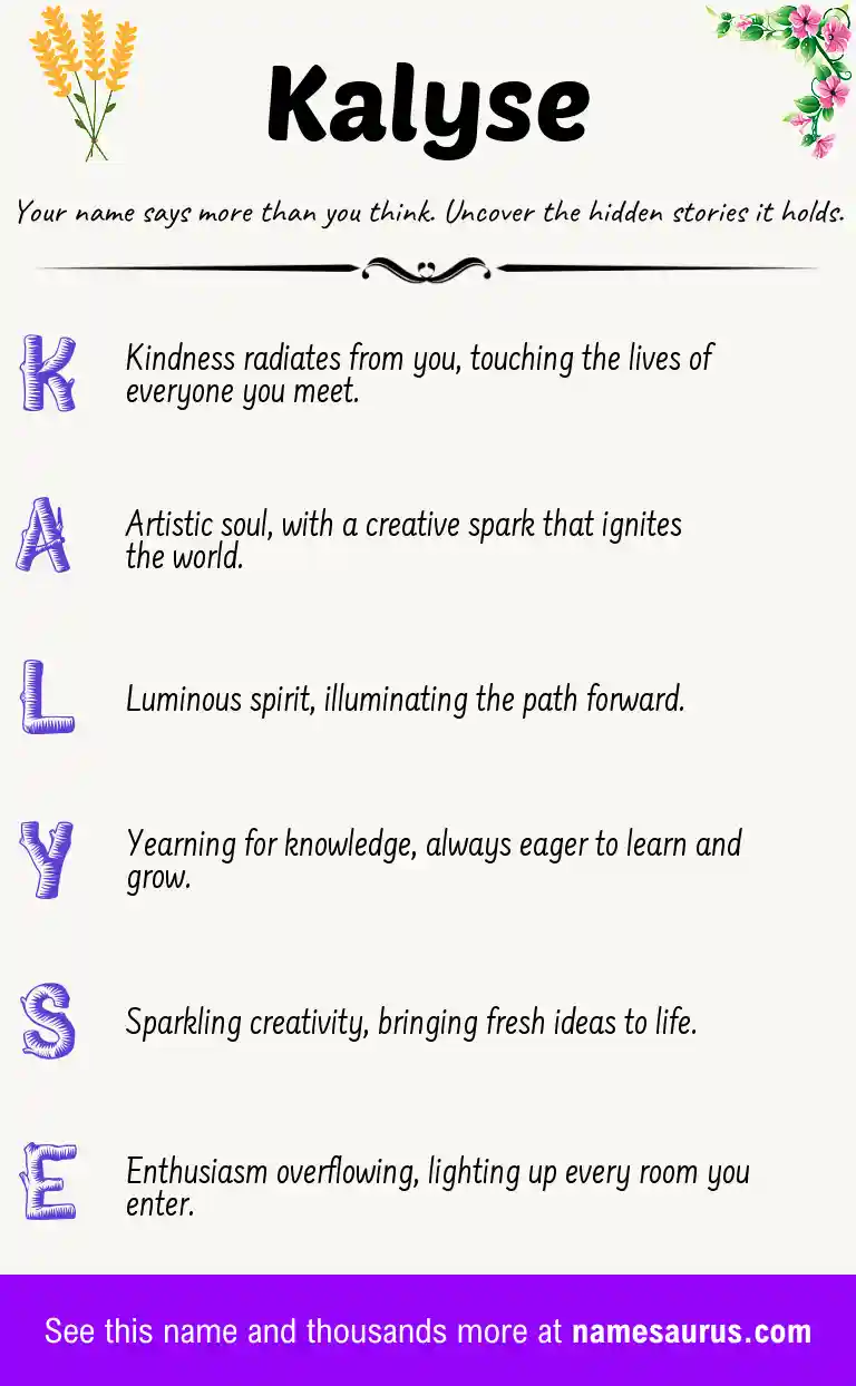 Acrostic poem about Kalyse.