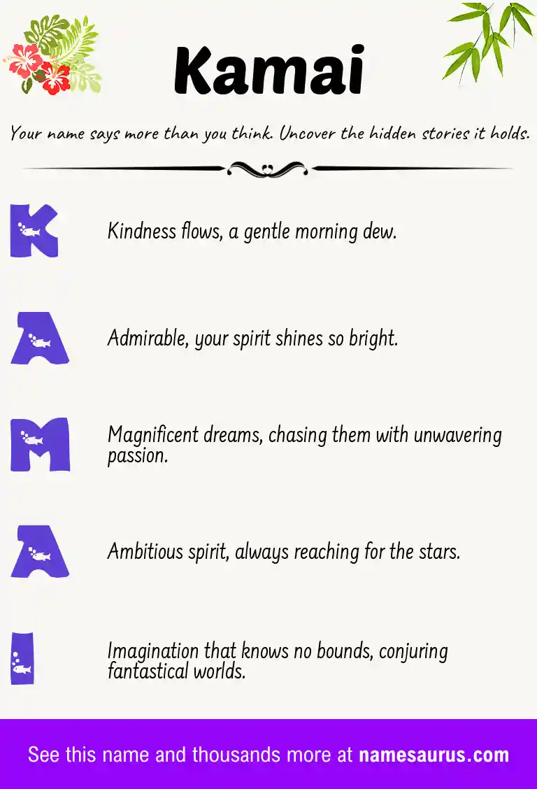 Acrostic poem about Kamai.