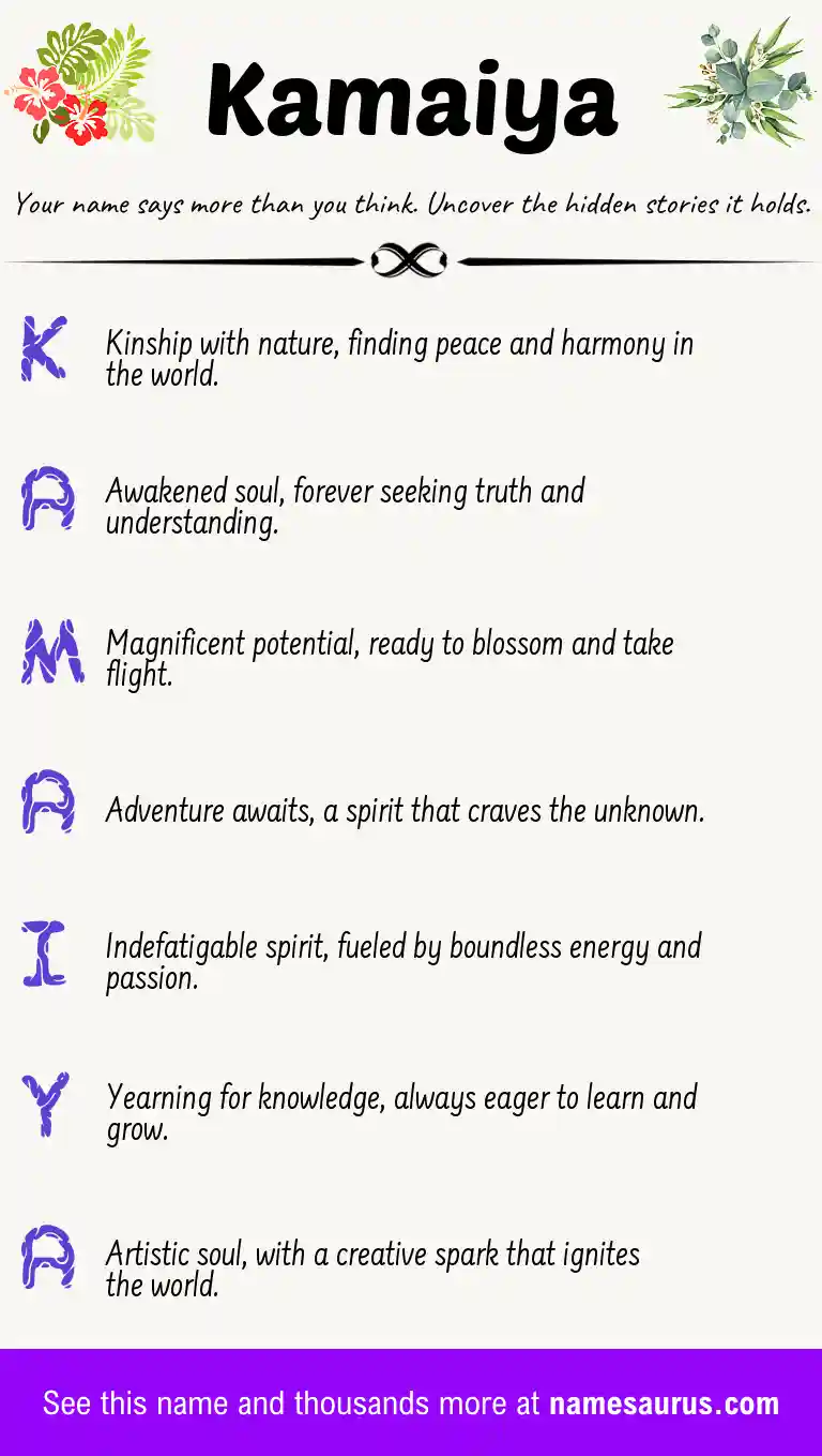 Acrostic poem about Kamaiya.