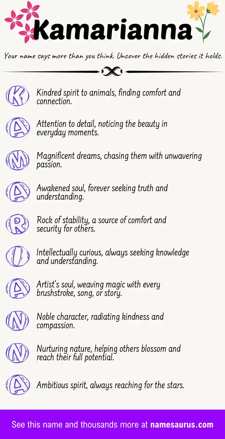 Acrostic poem about Kamarianna.