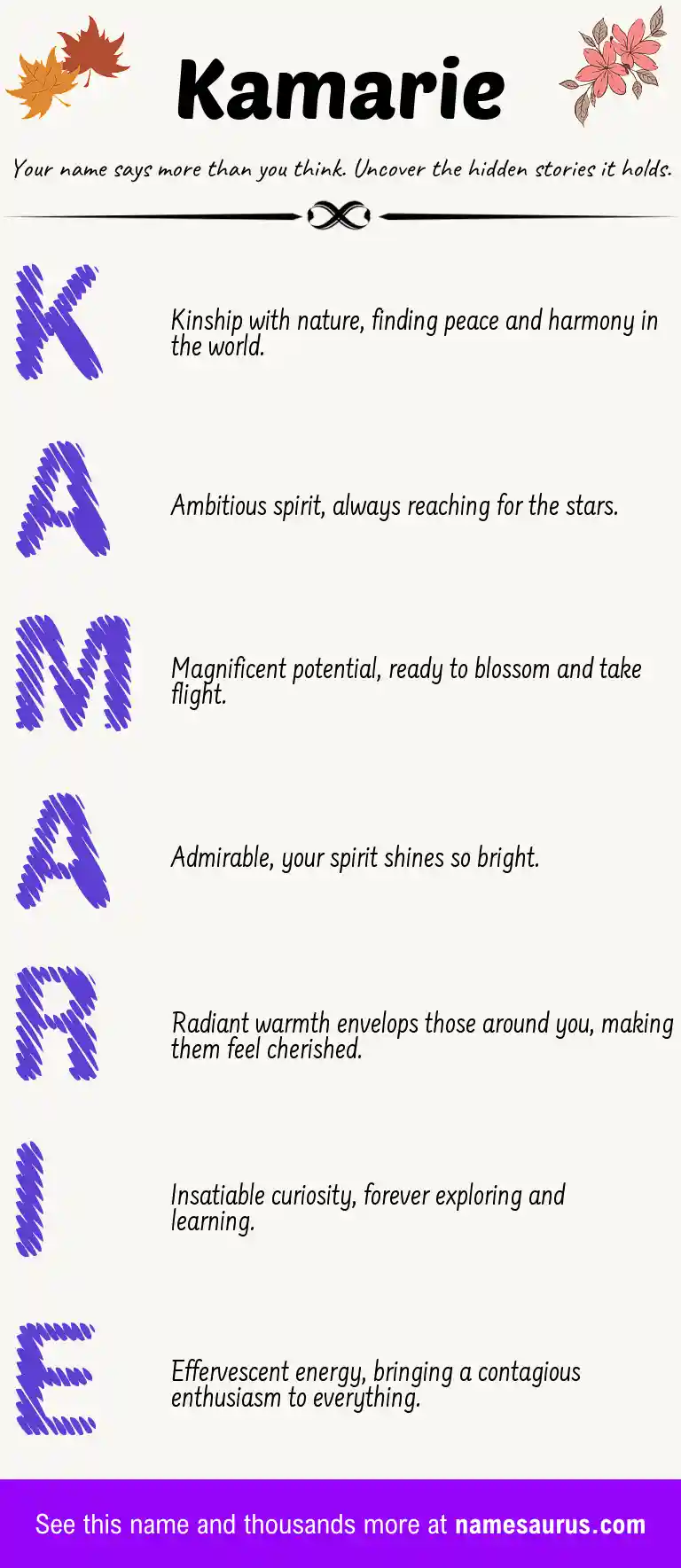 Acrostic poem about Kamarie.