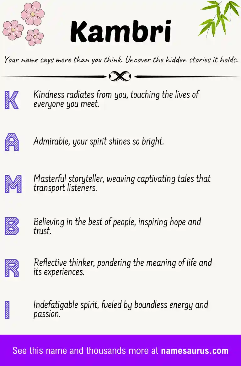 Acrostic poem about Kambri.