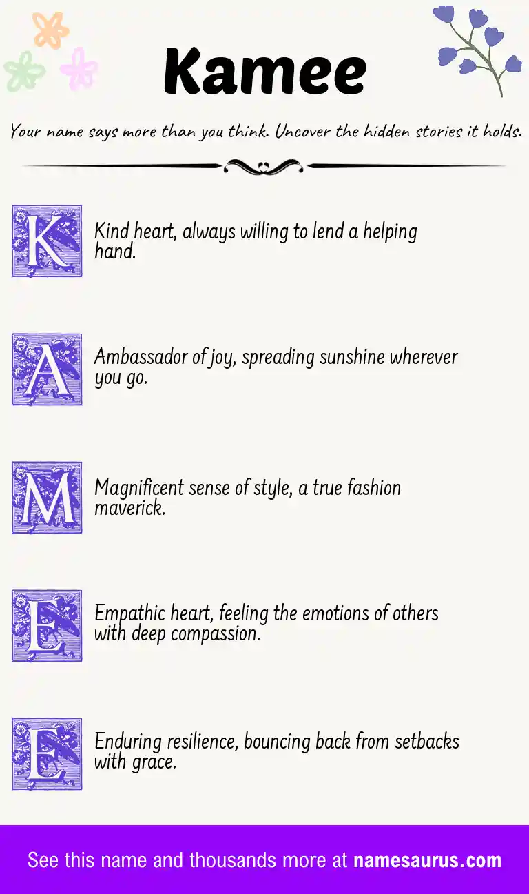 Acrostic poem about Kamee.