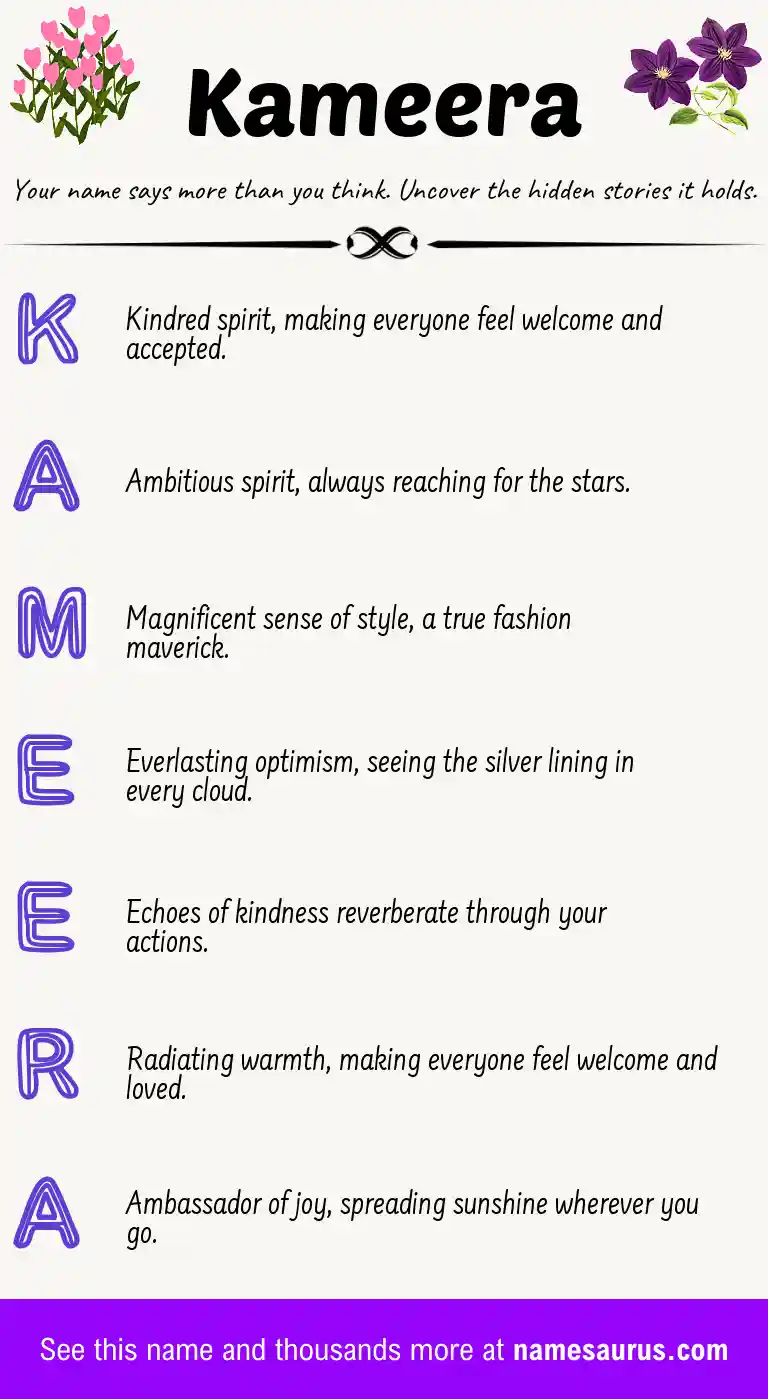 Acrostic poem about Kameera.