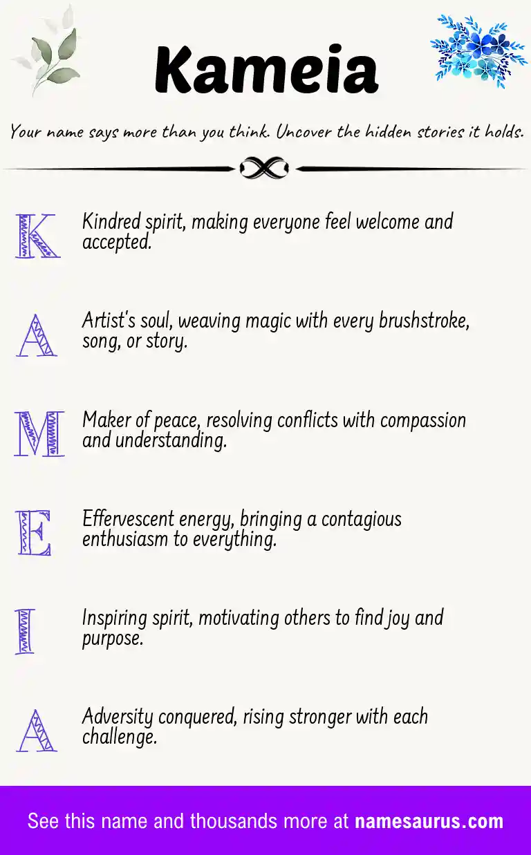 Acrostic poem about Kameia.